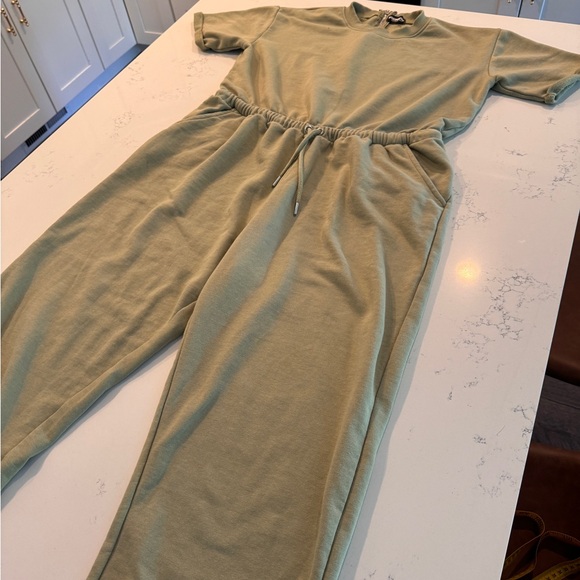 PrettyLittleThing Pants - PrettyLittle Thing cotton romper light olive green RENEW